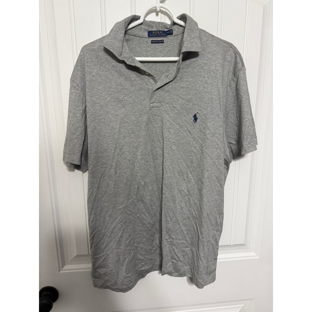 Polo Ralph Lauren Polo Shirt Mens XL Pima Soft Touch Short Sleeve Grey EUC